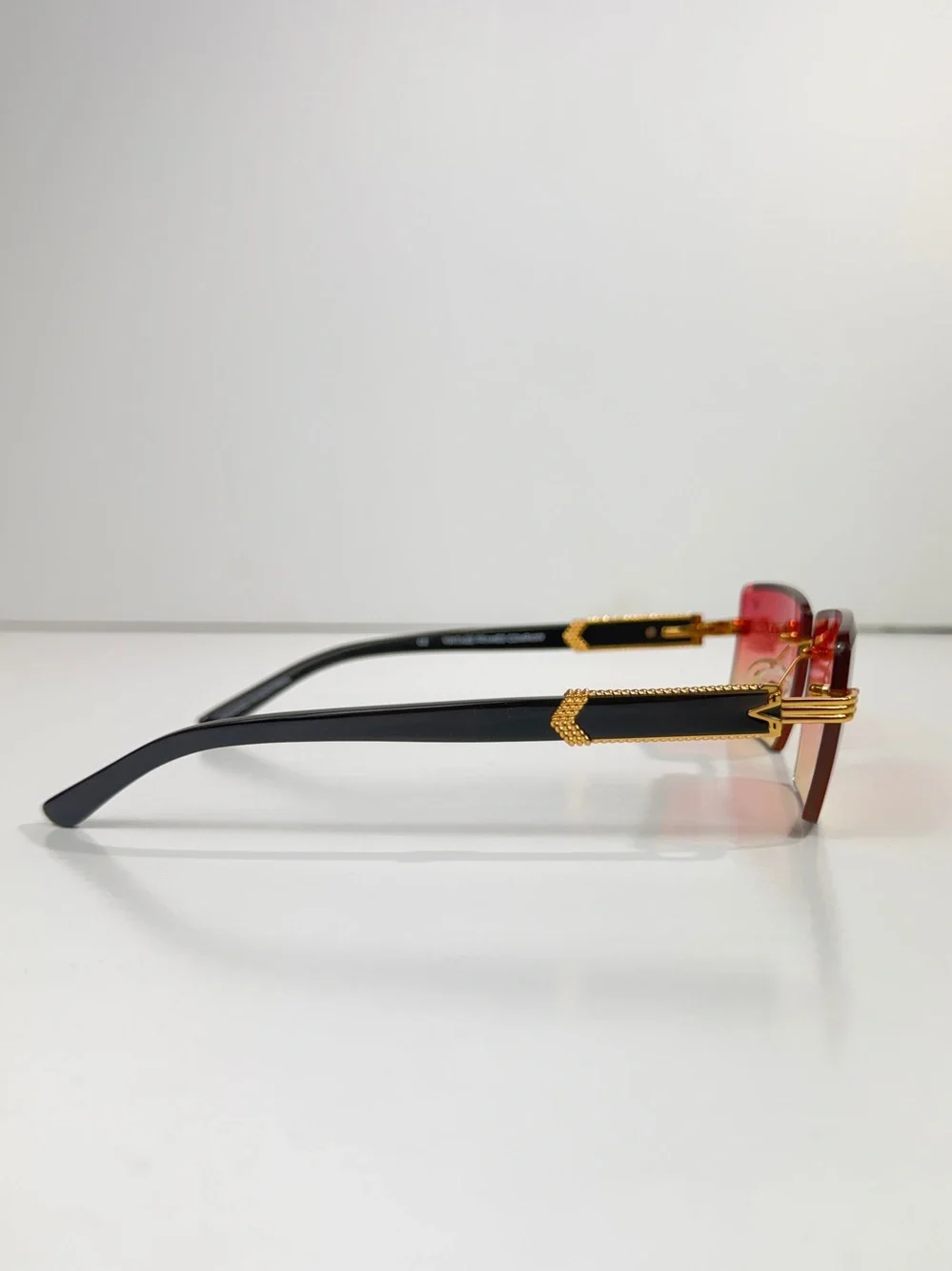 Vintage Frames Co Icon Buffs Sunglasses 24KT Gold Black Buffalo Horn 1/100 Set